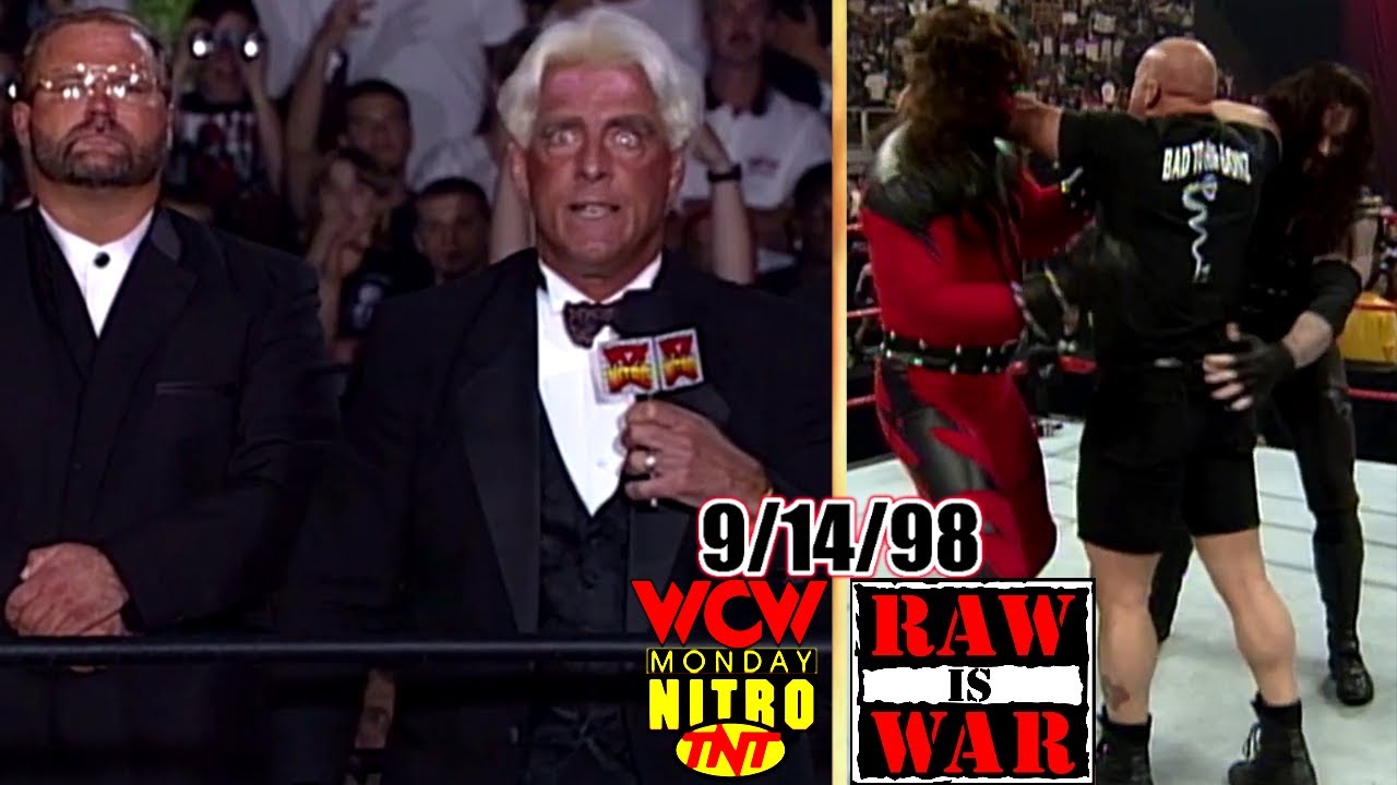 WCW Nitro vs. WWF RAW - September 14, 1998 Full Breakdown - Flair Returns - Sting/Goldberg vs Austin