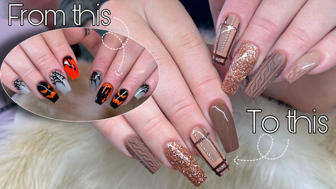Watch Me Work : BackFill + Extending Length of nails | Fall Nail Art