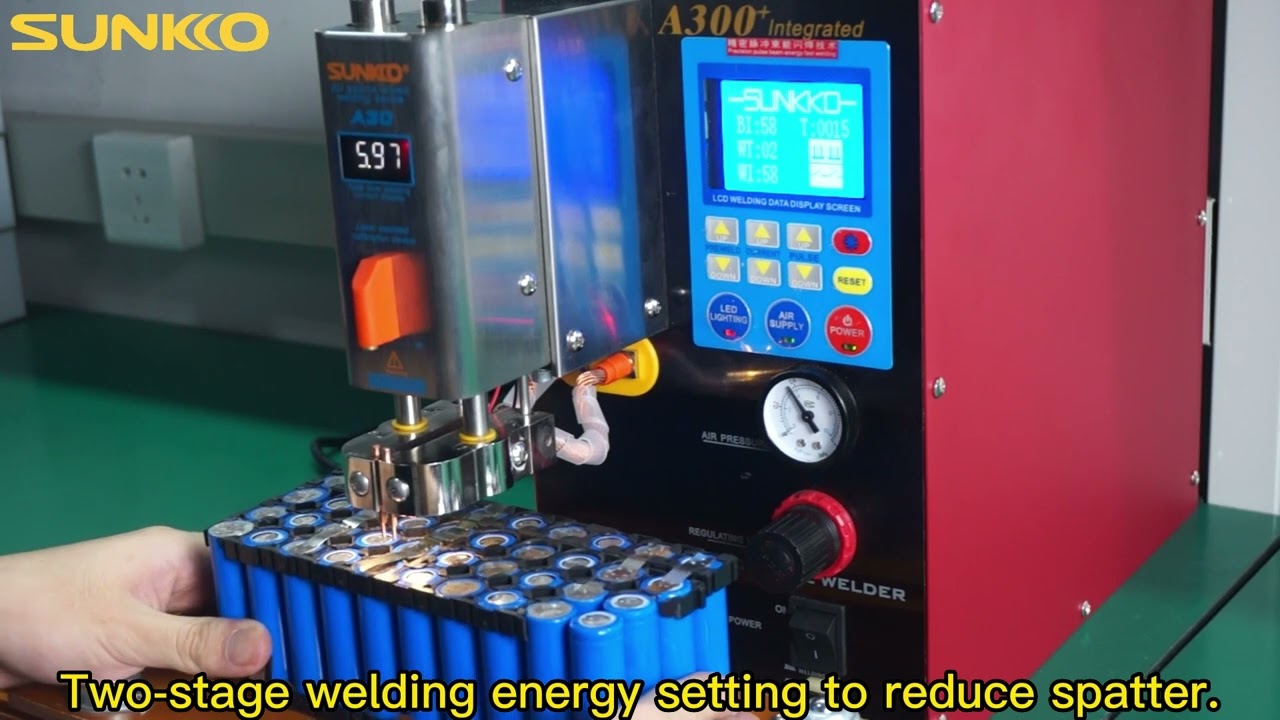 SUNKKO A300+ Industrial Pneumatic Spot Welder, Built-in Compressed Air Pump