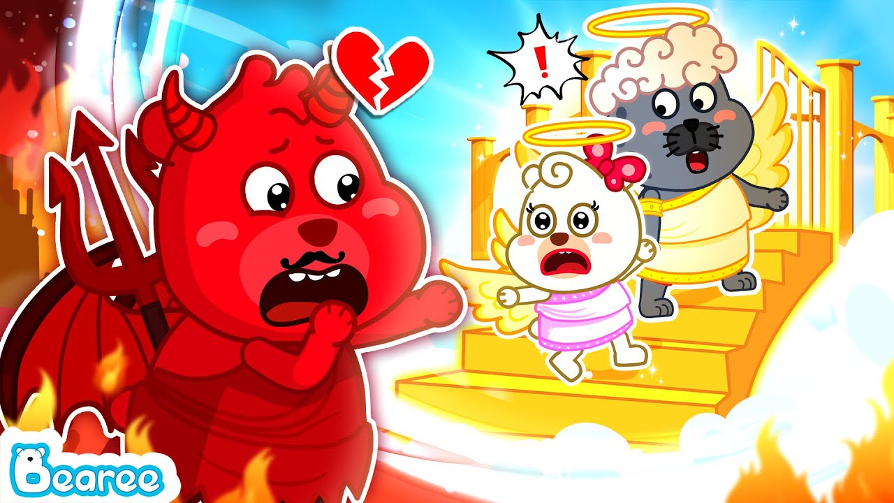 Angel Bonnie Was Adopted by a Devil Dad | Kids Stories about Angel vs Demon | Bearee Bear Cartoon