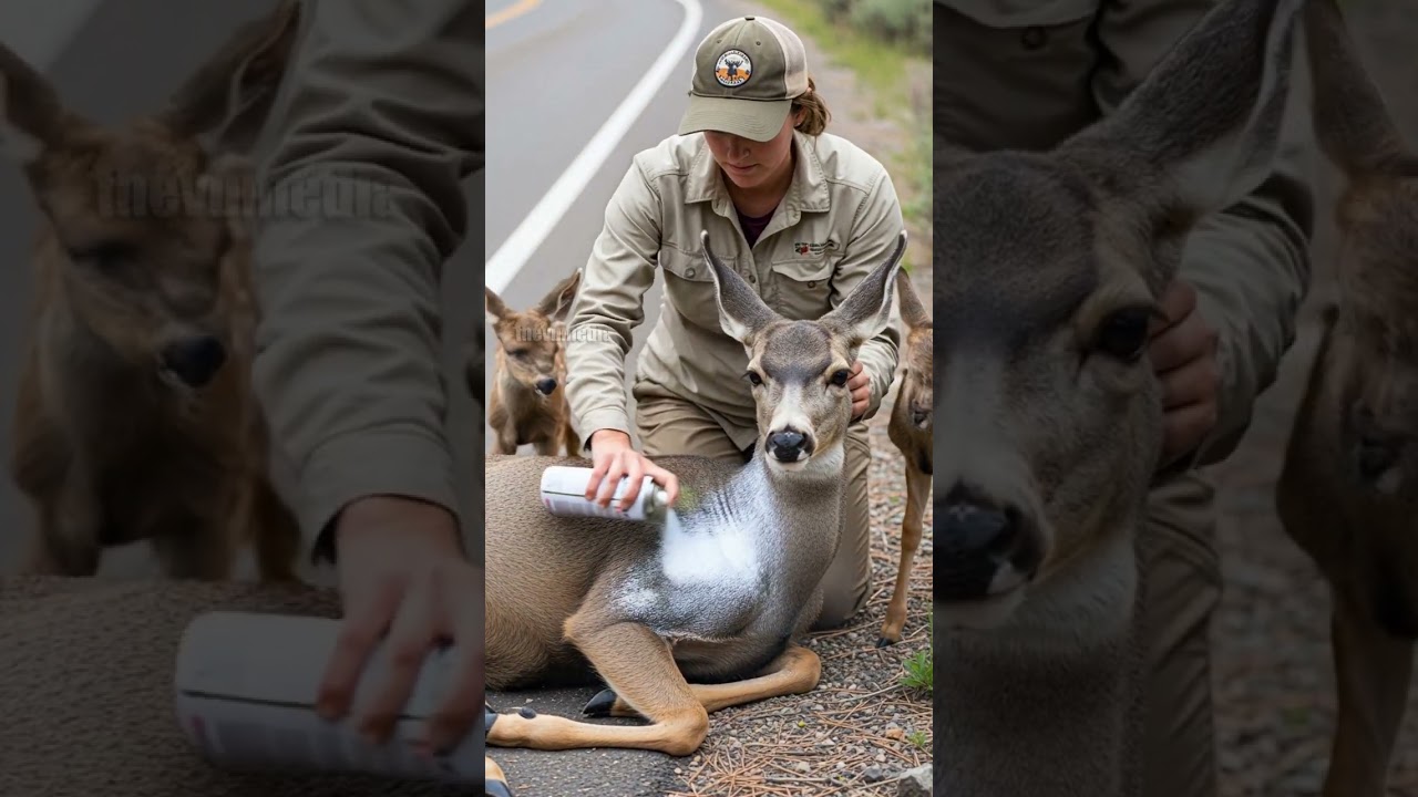 Wildlife Biologist Saves Deer Family From Mountain Road! 