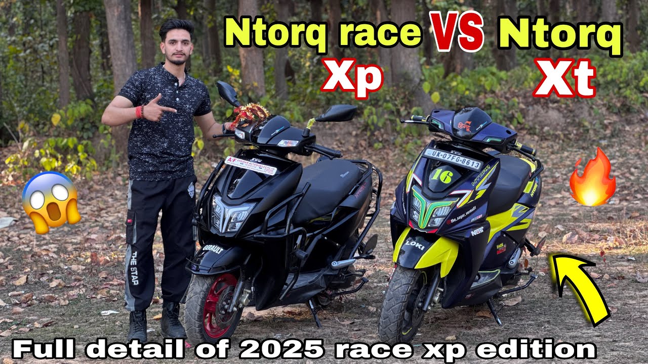 Detail Comparison of tvs ntorq race xp 😱and ntorq XT in 2025 🔥 | TVS NTORQ XT