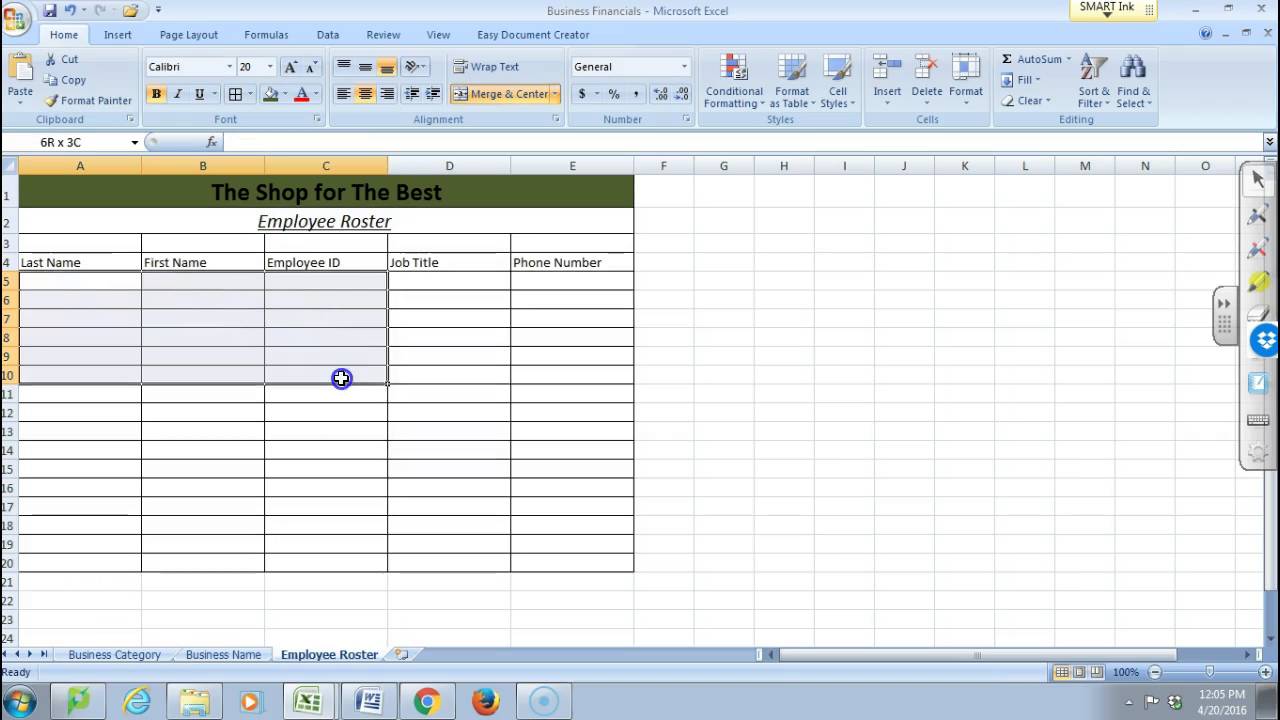 Video Instructions- Create an Employee Roster