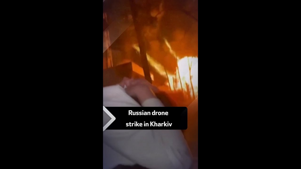 Russian drone strike in Kharkiv