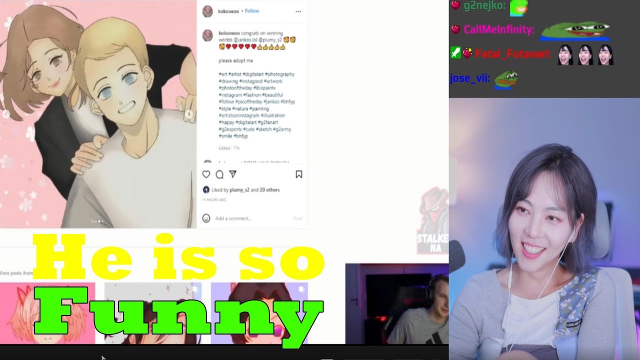 Plumy reacts to Jankos reacting to Fan art (Twitter)