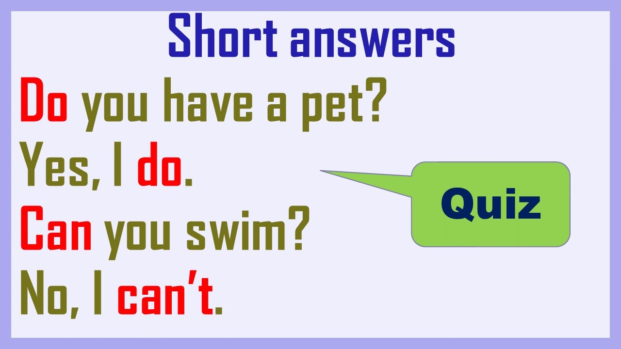 English Short answers Quiz