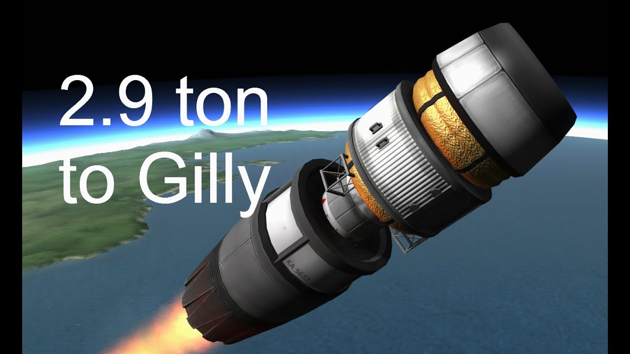 2.9 ton rocket to Gilly and back - KSP