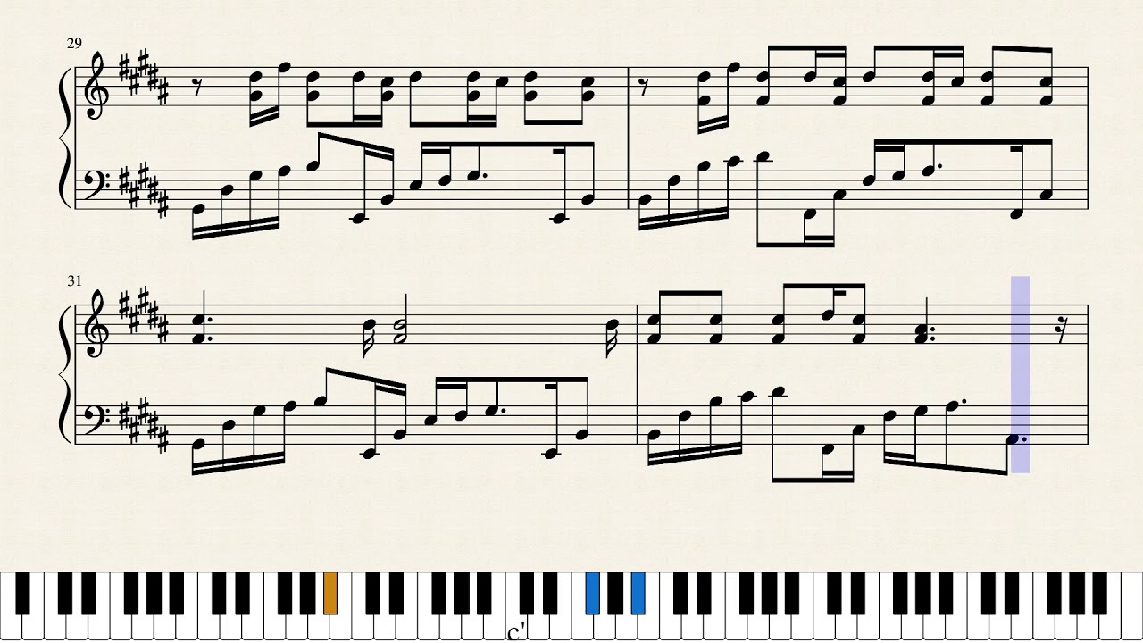 William Black - Deep Blue ft. Monika Santucci (Piano Sheets)