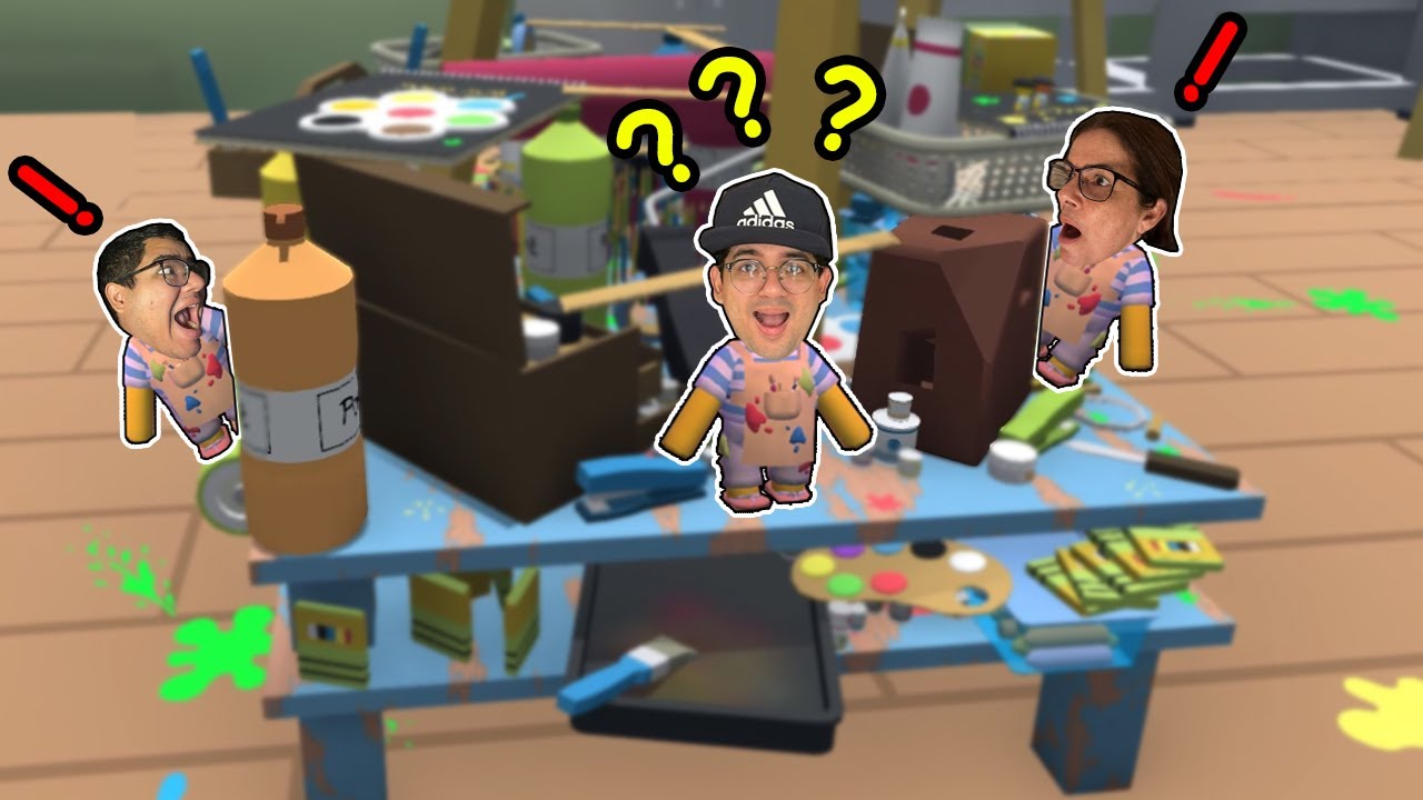 ESCONDE-ESCONDE COM A FAMÍLIA TODA EM MINIATURA NA CIDADE DE MASSA DE MODELAR CHEIA DE TINTA!