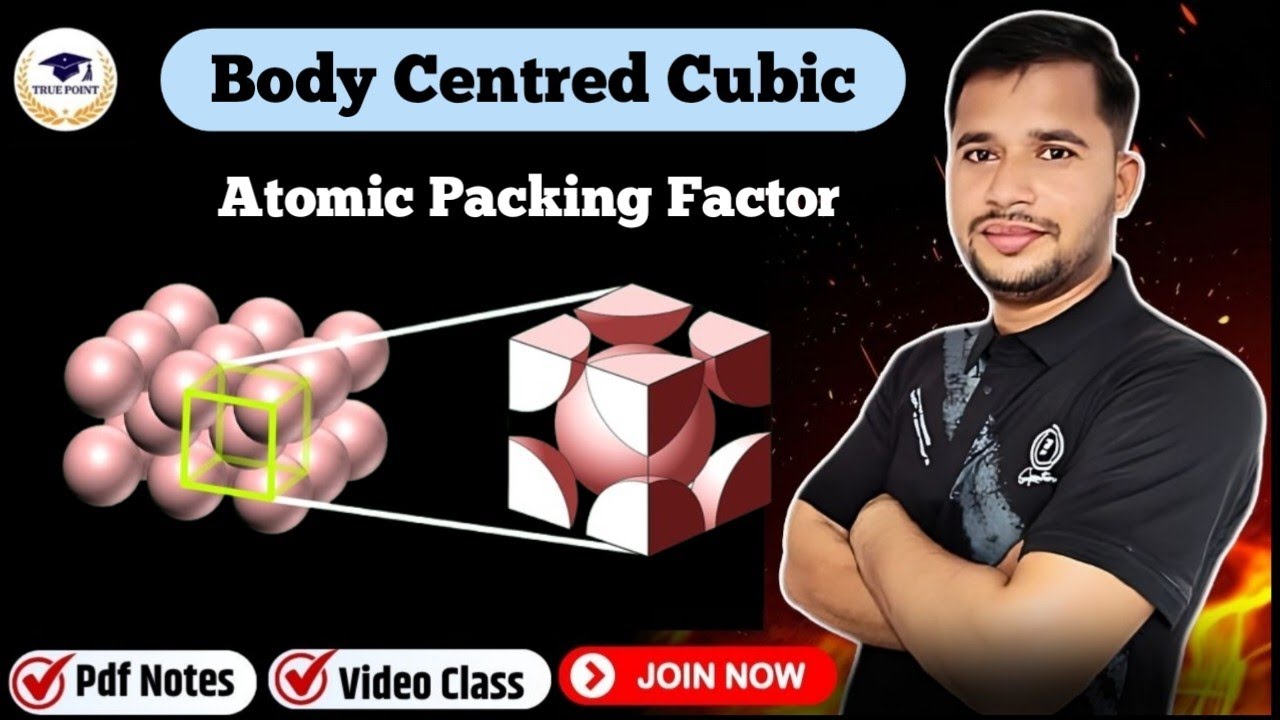 Body centred Cubic (bcc) Structure : Atomic Packing Factor (APF) | Solid State Physics) | In Hindi