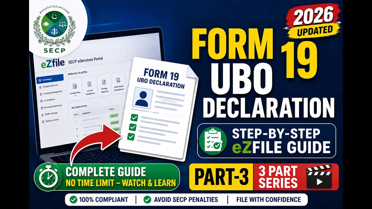 How to File UBO Form 19 in SECP eZfile (Part-III) | Ultimate Beneficial Owner | UBO Declaration SECP