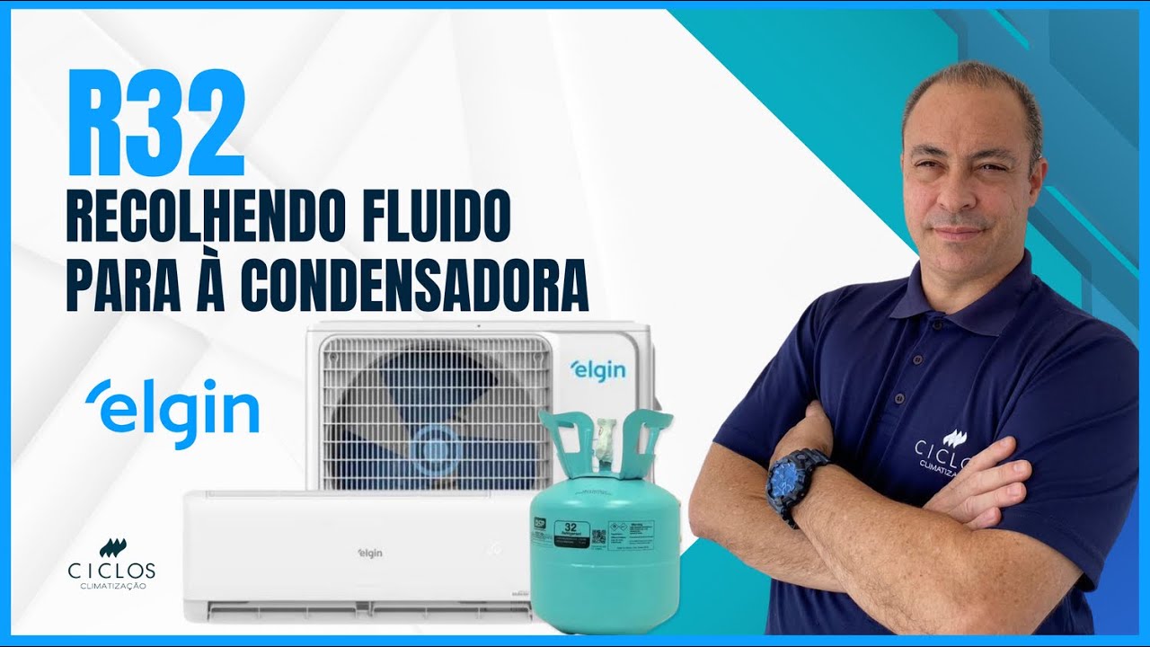 FLUIDO R32! Recolhendo para à condensadora.