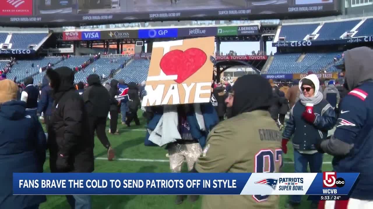Fans gather at Gillette Stadium rally to send Patriots off to Super Bowl