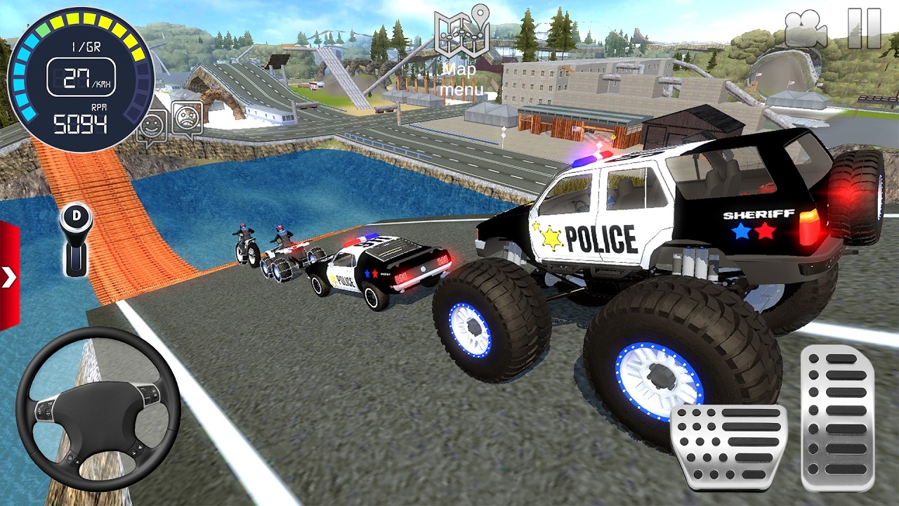 Impossible Police Monster Truck, Police Sport Car, Police Bike, Quad Bike Racing - Android GamePlay
