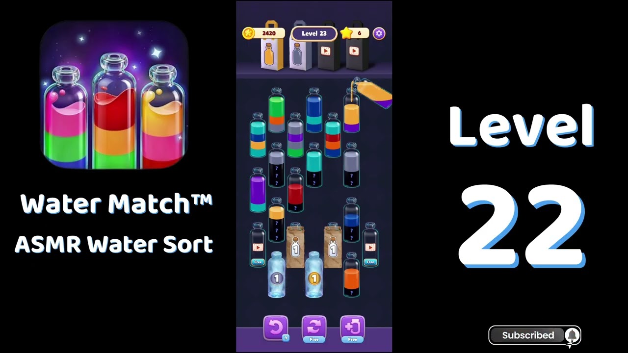 🌊 Water Match Level 23 | Water Match ASMR Water Sort | Go Answer