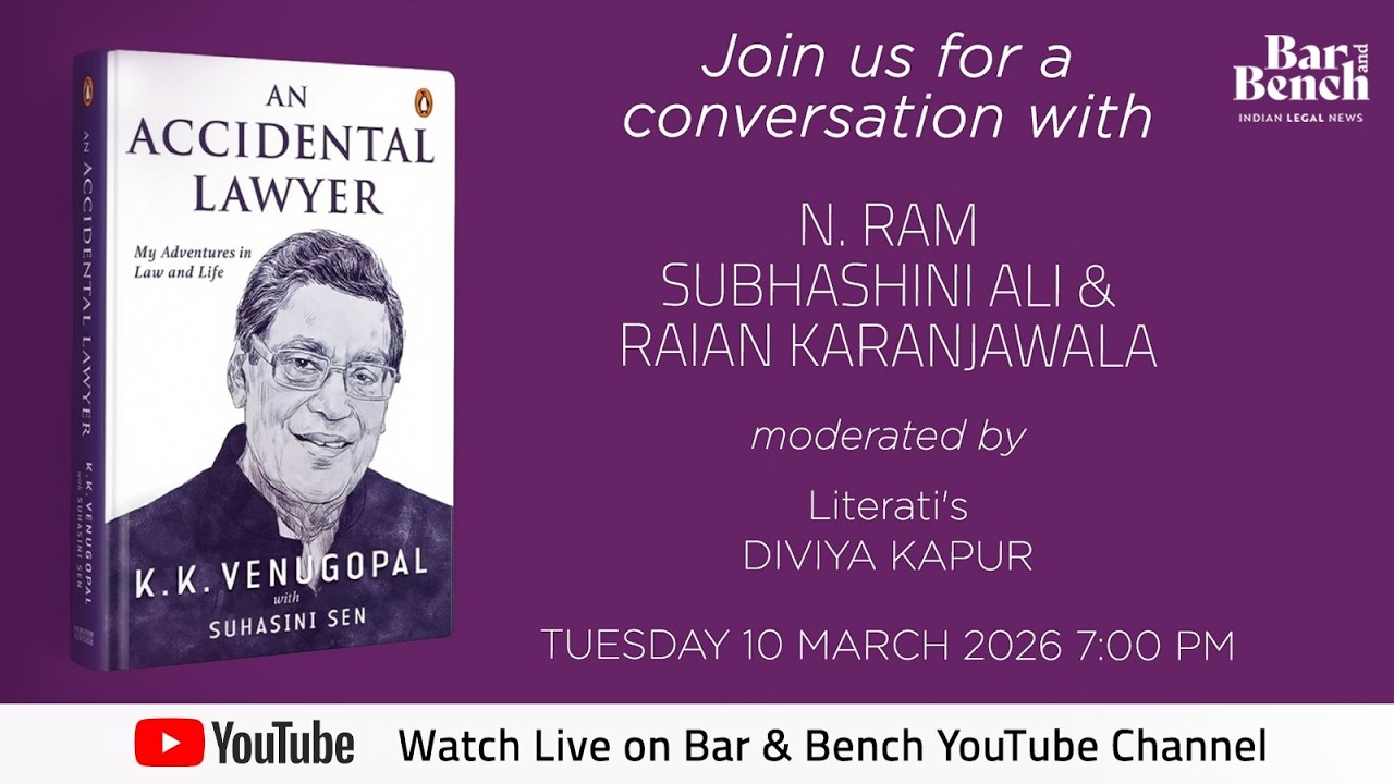 Watch Live: Release of Book “An Accidental Lawyer” | 10/3/26 | 7 pm onwards @ New Delhi
