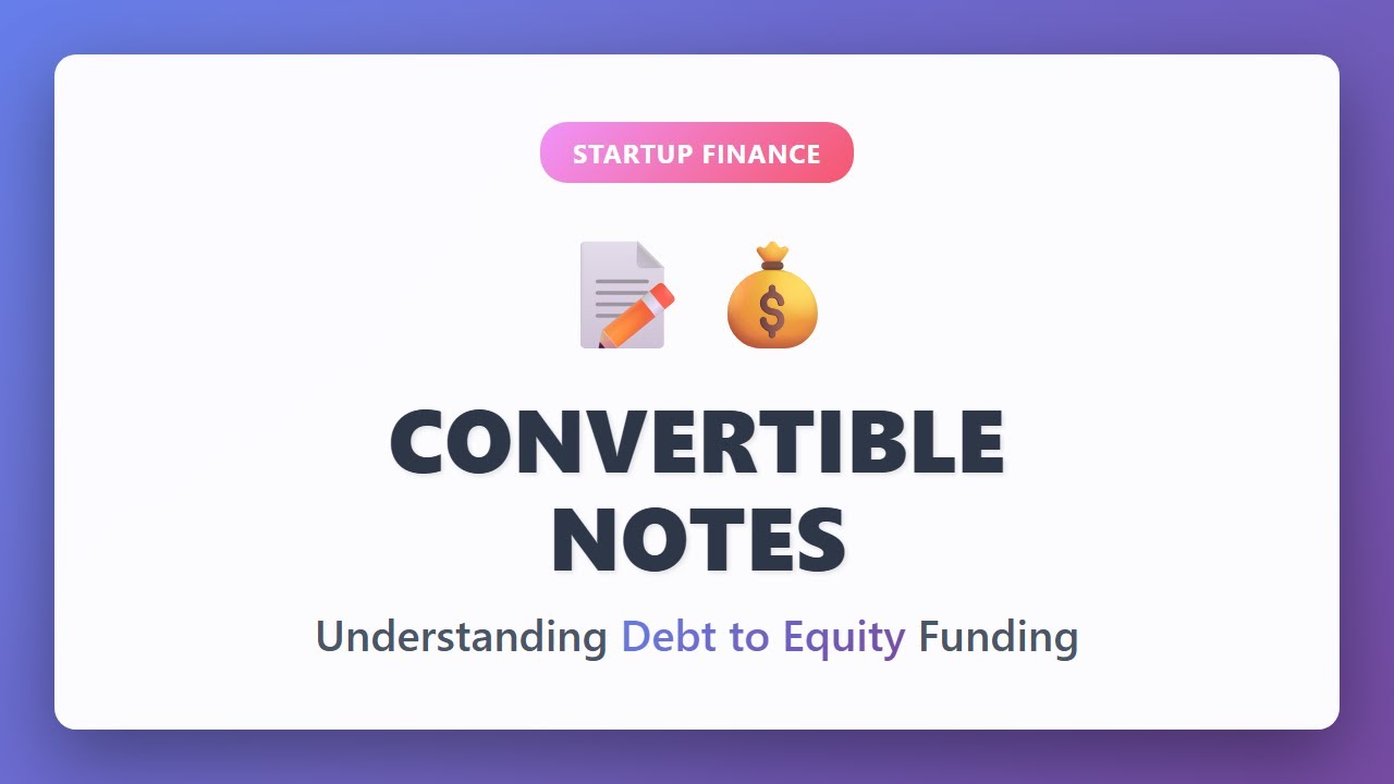 Convertible Notes Explained: Debt That Becomes Equity | Startup Finance for Beginners