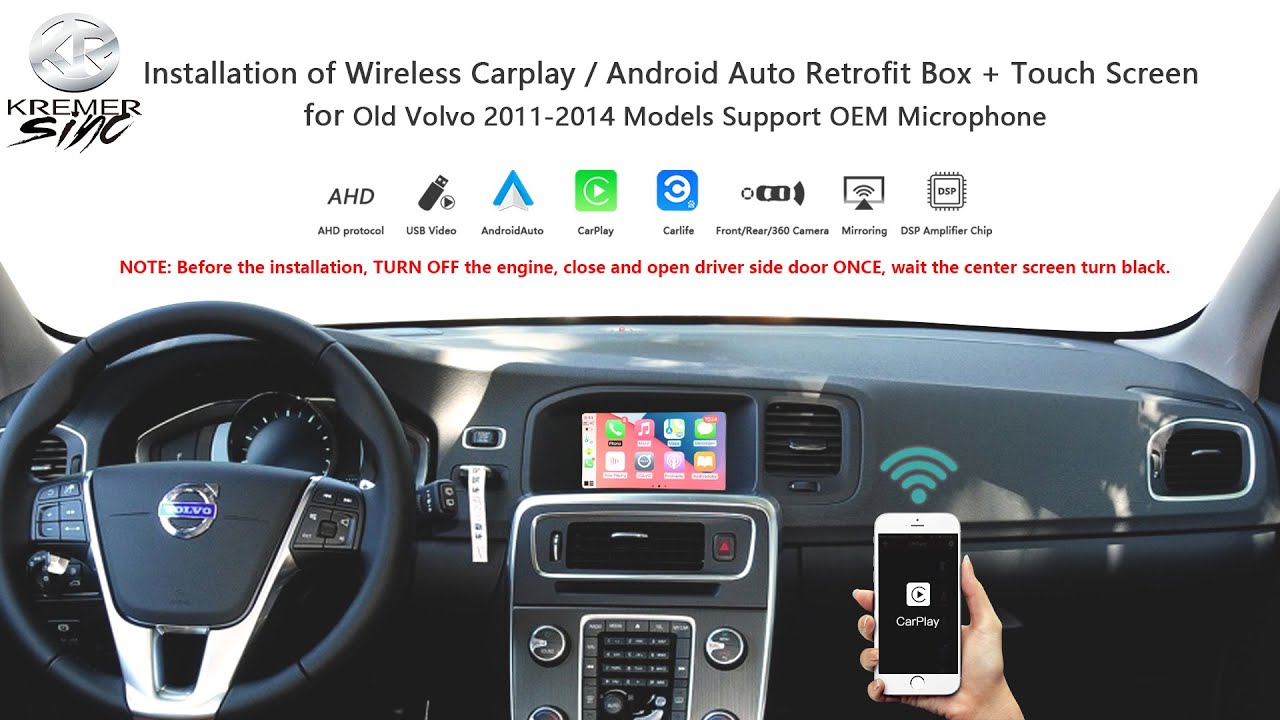 Volvo V40 S60 XC60 V60 XC70 S80 11-14 Models Updating with Carplay Android Auto withTouch Screen