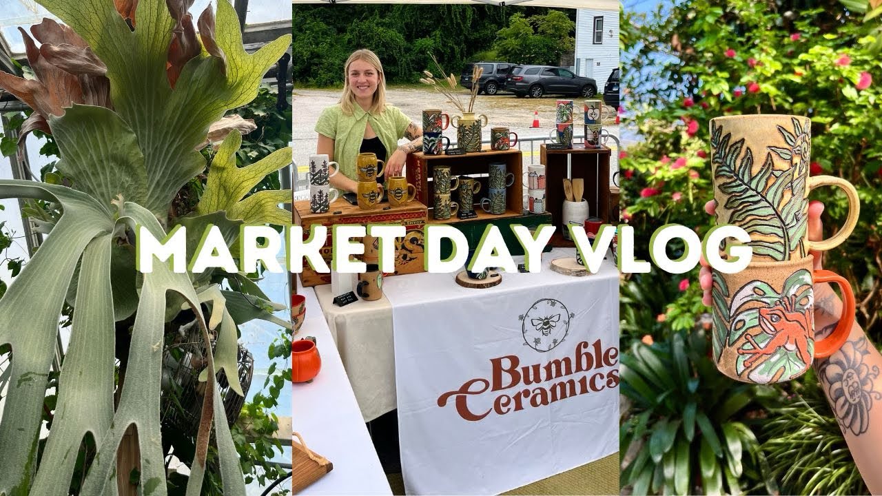 Sell my pots with me at a MARKET | spend a day w/ me  : market VLOG
