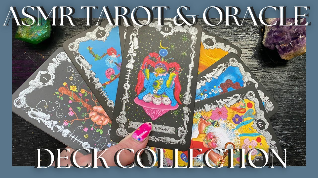 asmr tarot & oracle deck collection ✨🌺  (soft-spoken, tapping, card shuffling)
