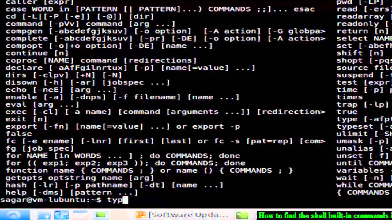 How to find the shell built in commands in Linux Shell terminal