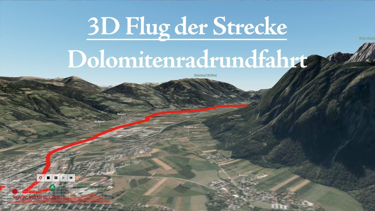 3D Flug: Die Strecke der Dolomitenradrundfahrt 2022 🚵🏼‍♀️