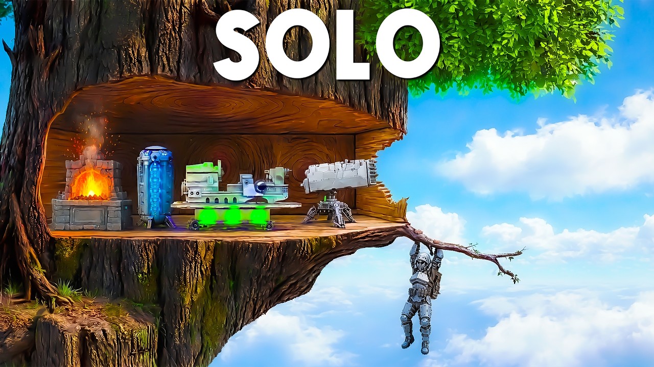 I Built A Secret Solo Tree House In ARK PvP