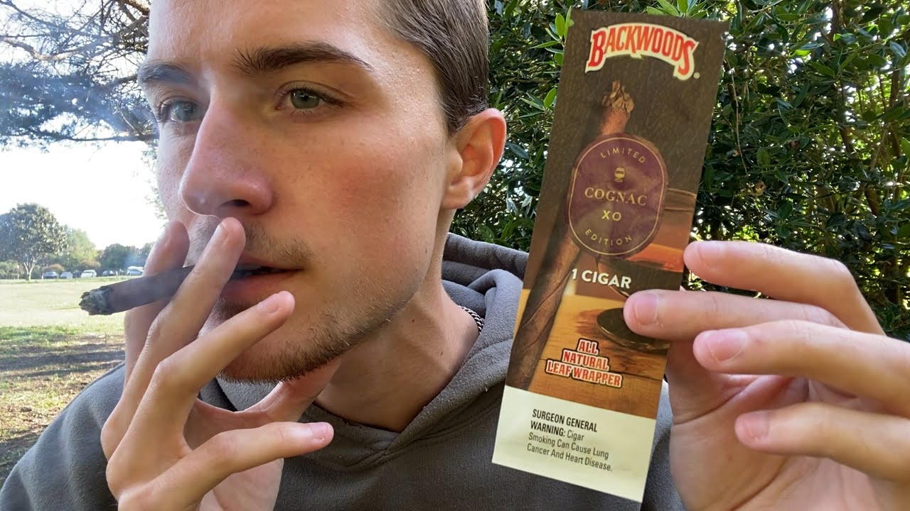 Smoking a COGNAC Backwoods Cigarillo - Review