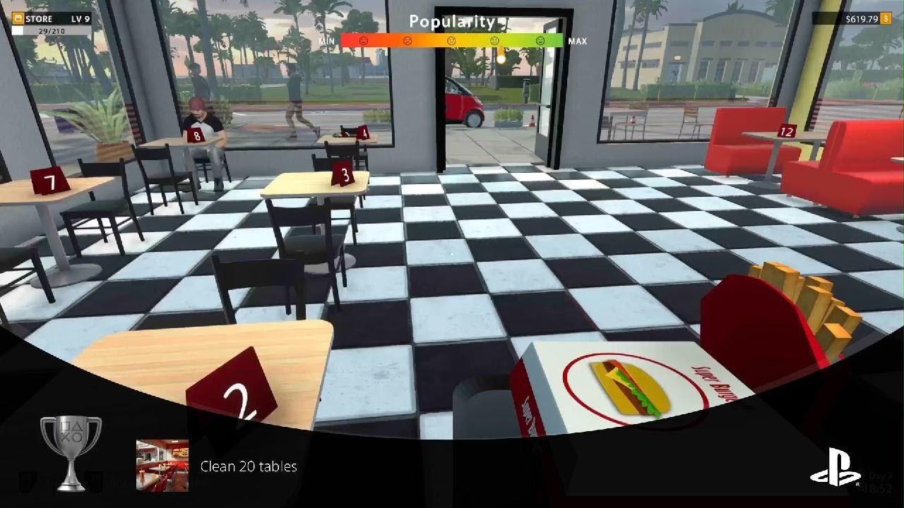 Street Food Restaurant Owner Clean 20 Tables Trophy PlayStation 5 PS5 Guide Game simulation cooking