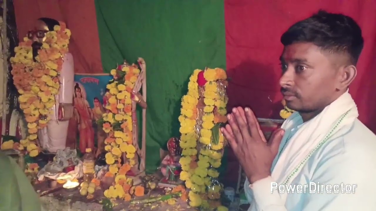 श्री मामा बालेश्वर दयाल का नेजा बनाते हुए भेरूलाल गुरुजी राम मंदिर हरु