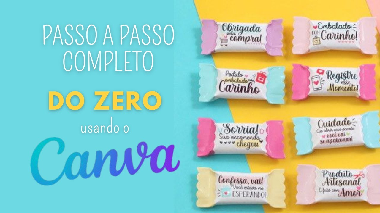 Como fazer bala personalizada no Canva l passo a passo para INICIANTES