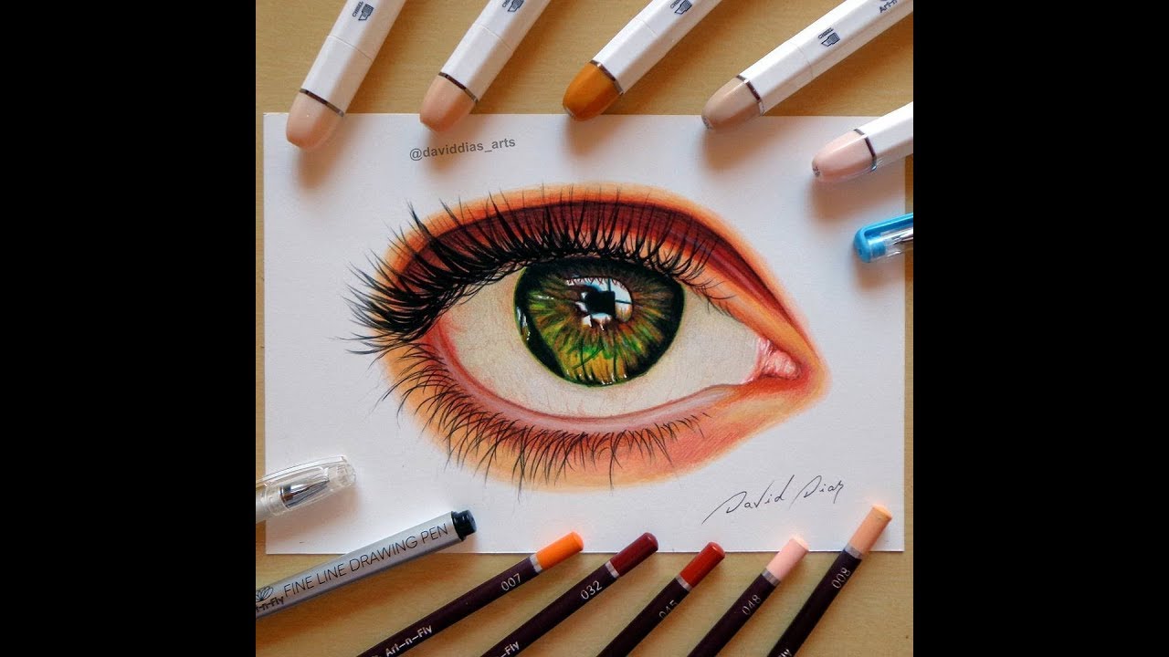 How to draw an eye tutorial with Art-n-Fly markers and pencils