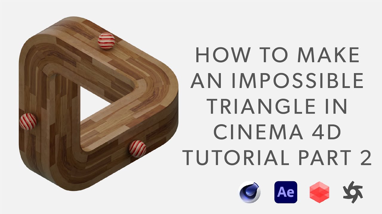 C4D Tutorial: How to build a stylized Penrose (Impossible) Triangle Part 2 C4D Redshift Octane AE