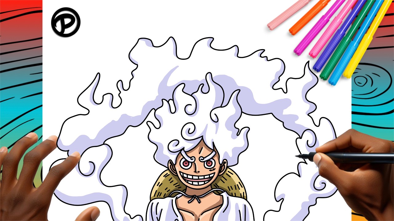 Como desenhar o LUFFY GEAR 5 passo a passo (One Piece) ☀️🎨