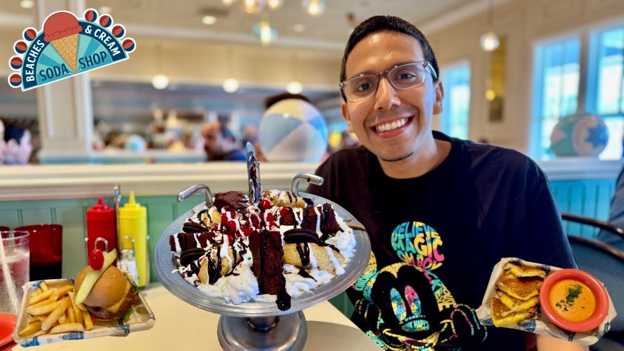 The Biggest Disney World Dessert! | $40 Kitchen Sink Sundae | Beaches & Cream Review 🍨