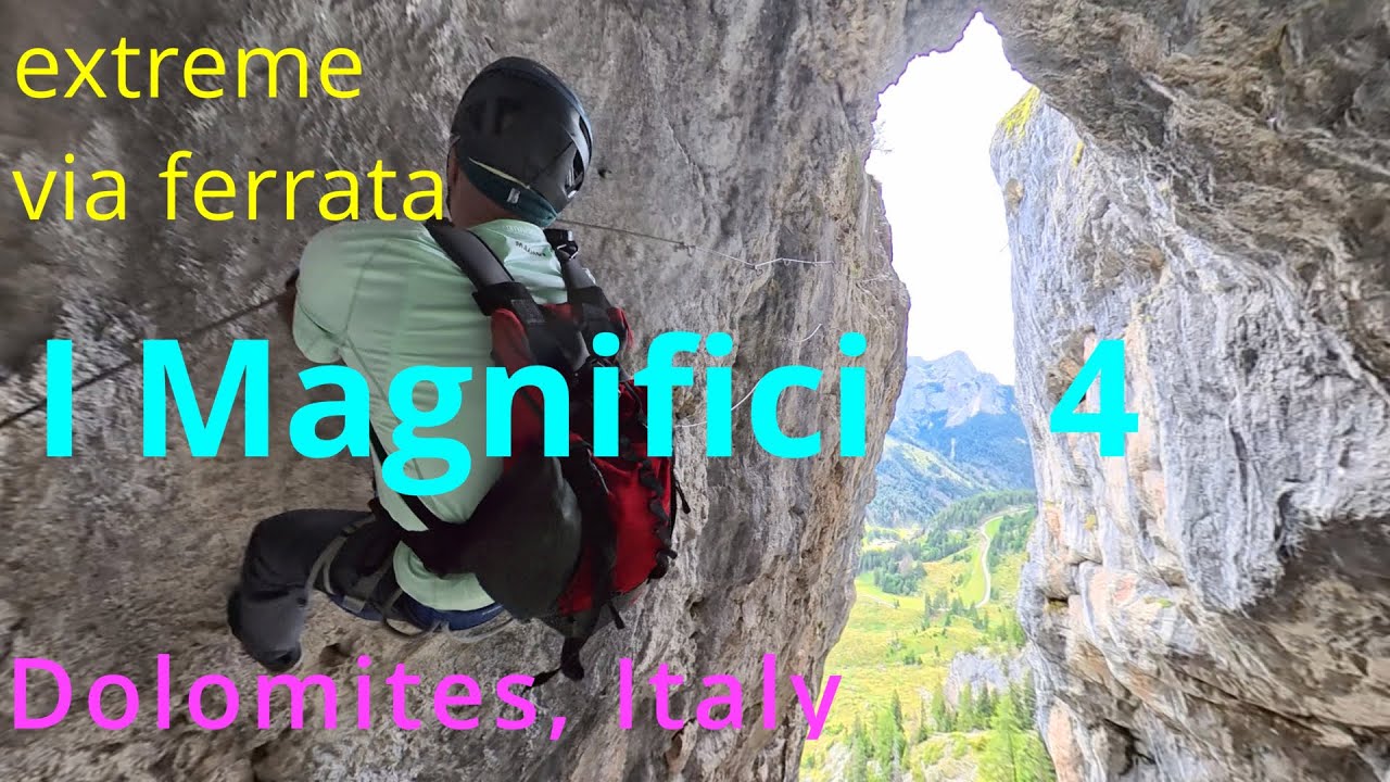 Extremer Klettersteig „I Magnifici 4“ (E) | Val San Nicolò, Dolomiten