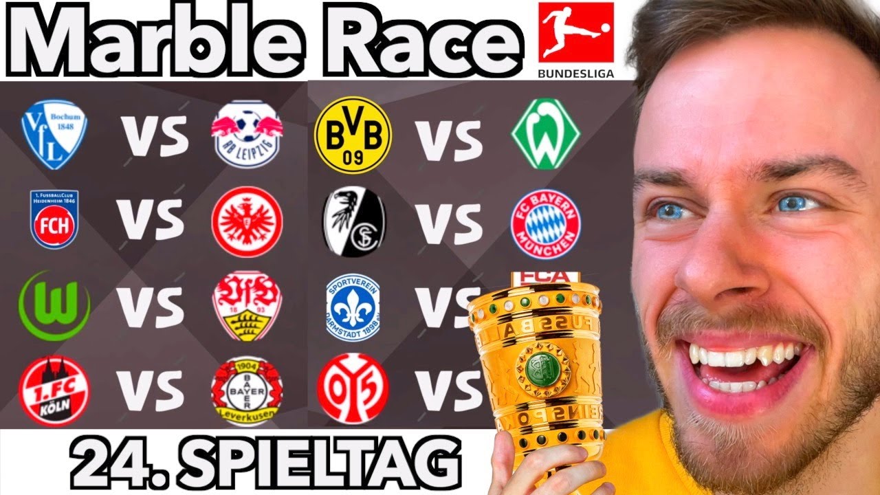 MARBLE RACE sagt die BUNDESLIGA voraus! 👀⚽️ | 24. Spieltag (mit Überraschung!)
