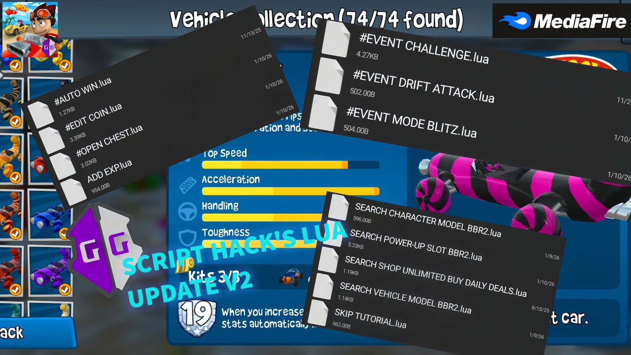 SCRIPT LUA  BEACH BUGGY RACING 2 UPDATE V2