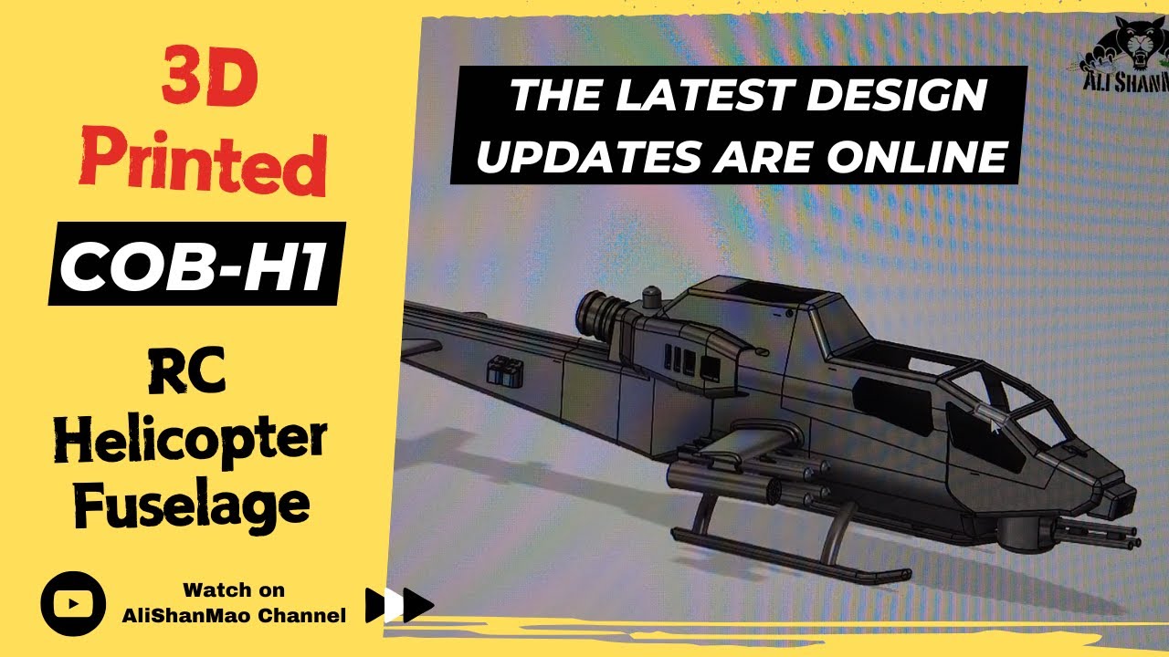 3D printed Cobra Inspired COB-H1 Military RC Helicopter Important Design Updates