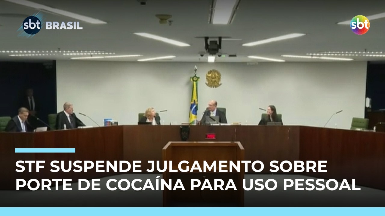 STF suspende julgamento sobre porte de cocaína para uso pessoal após pedido de vista | #SBTBrasil