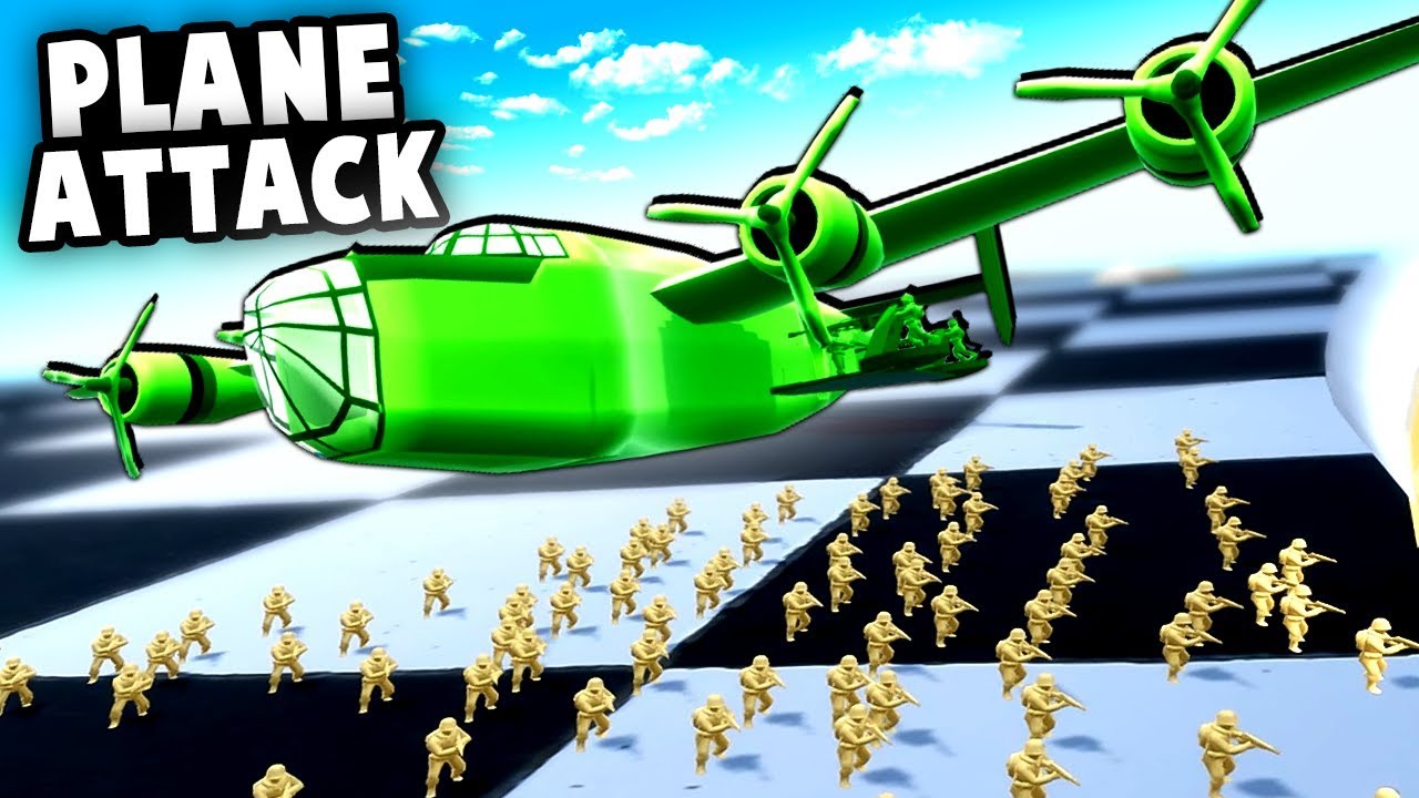 Amazing BOMBER PLANE Attack!  Paratrooper Drops! (Attack On Toys Part 2)