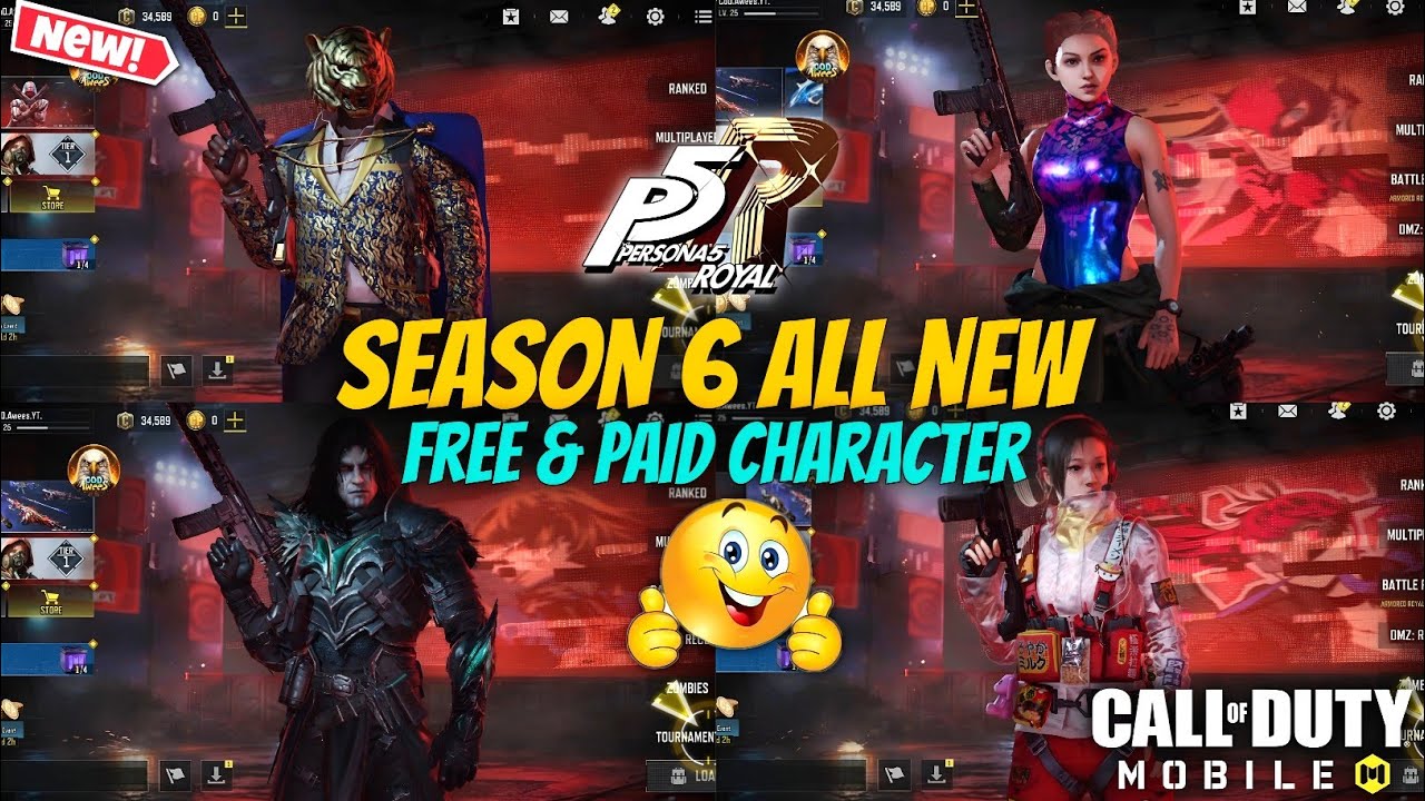 Season 6 (2026) All New FREE & Paid Characters+All New Collab+Lucky Draws+BP Event Character | CODM