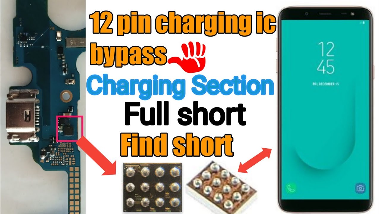 Samsung J6 Charging Solution | charging ic full short bypass