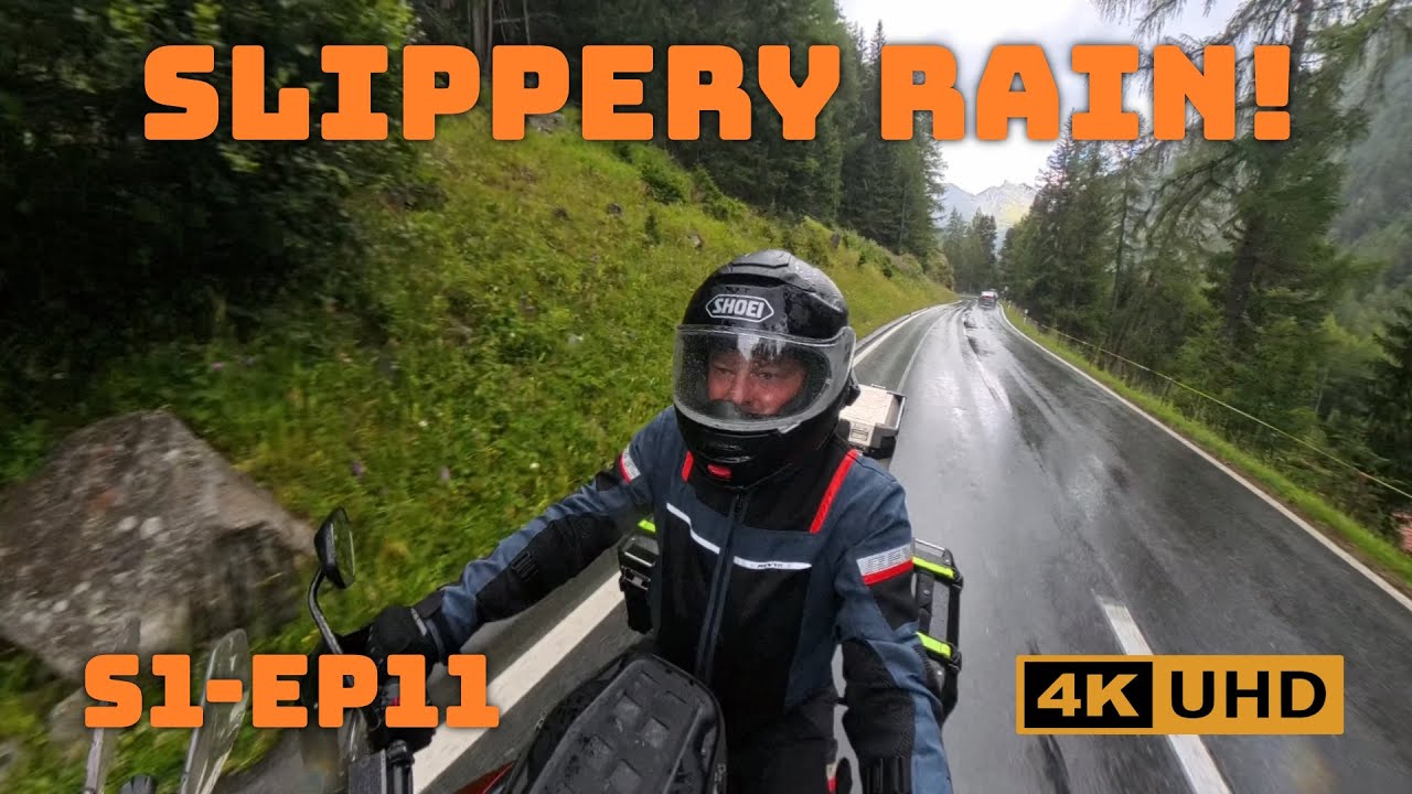 Slippery Rain! While riding a pass! - Central Europe Motorbike Tour 2025 - S1E11