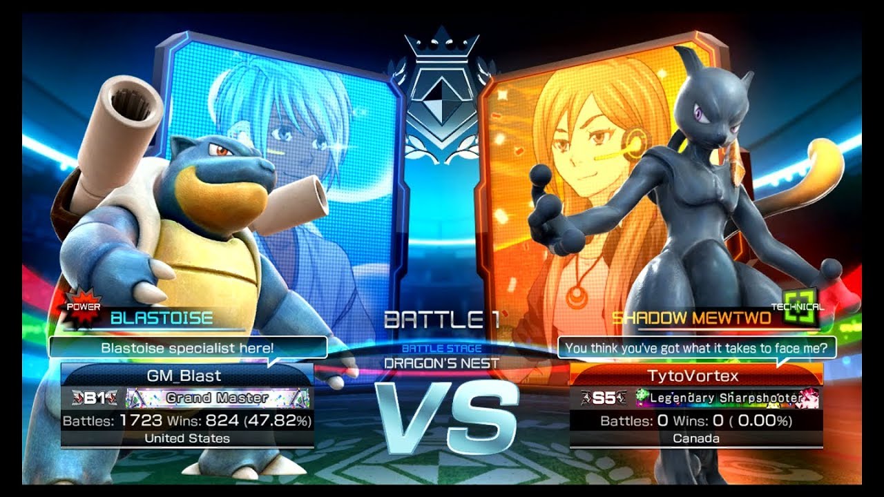 Pokken Tournament DX - FT 5 Blastoise vs TytoVortex (Shadow Mewtwo)