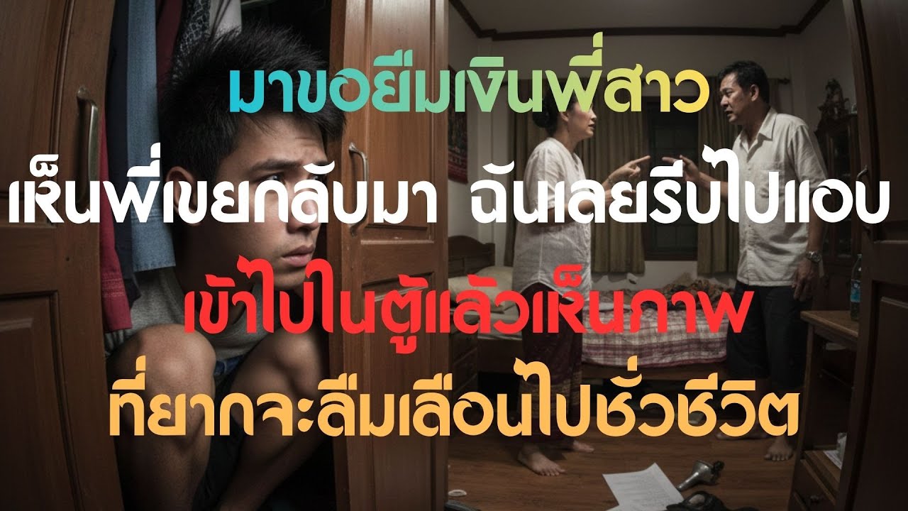 ไปขอยืมเงินพี่สาวแต่เห็นพี่เขยกลับมา ฉันเลยรีบเข้าไปแอบในตู้แล้วได้เห็นภาพที่ลืมไม่ลงไปตลอดชีวิต