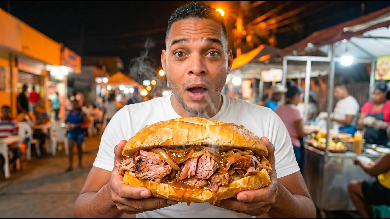 Lo que se COME en la CALLE de NOCHE en LA ROMANA 🇩🇴🔥 | Street Food RD