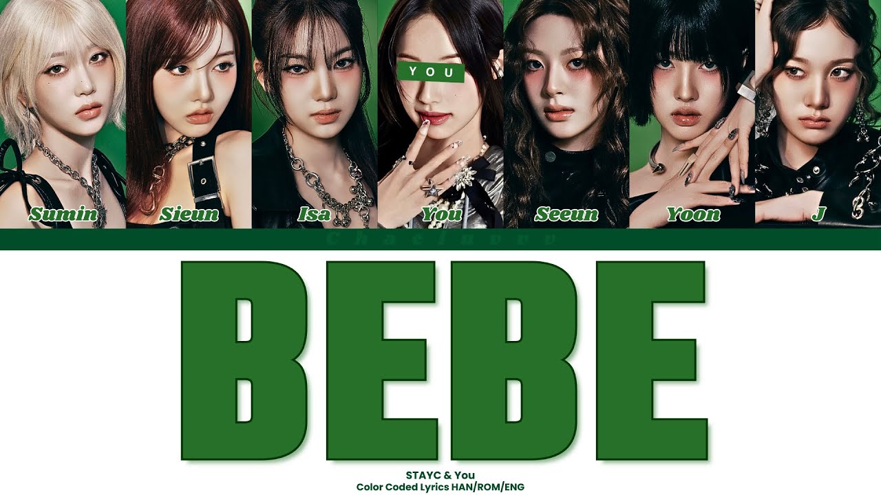 STAYC - BEBE // You as a Member // KARAOKE // (7 Members Ver.) Color Coded Lyrics