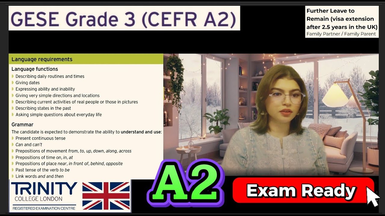 A2  English Test SELT Spoken Exam ||GESE Grade 3|| Visa Extension|| Family/ Partner Visa