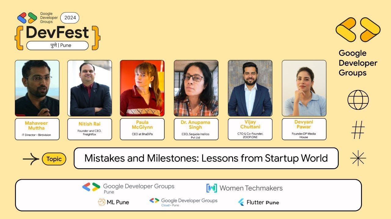 Mistakes and Milestones: Lessons from the Startup World | DevFest Pune 2024 Panel Discussion
